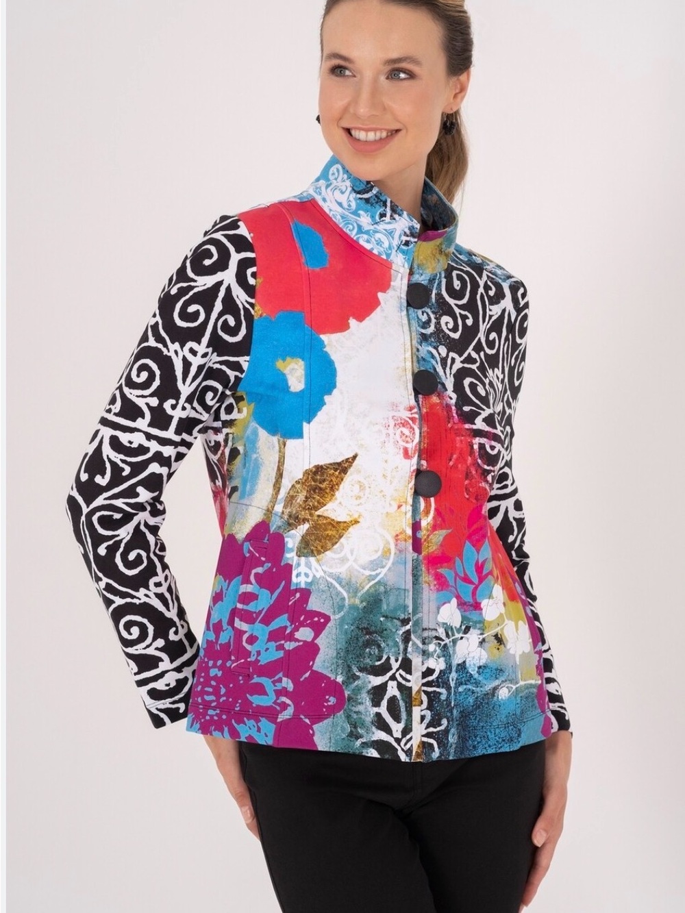Women's Multicolor Floral Pattern Jacket